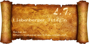 Liebenberger Titán névjegykártya